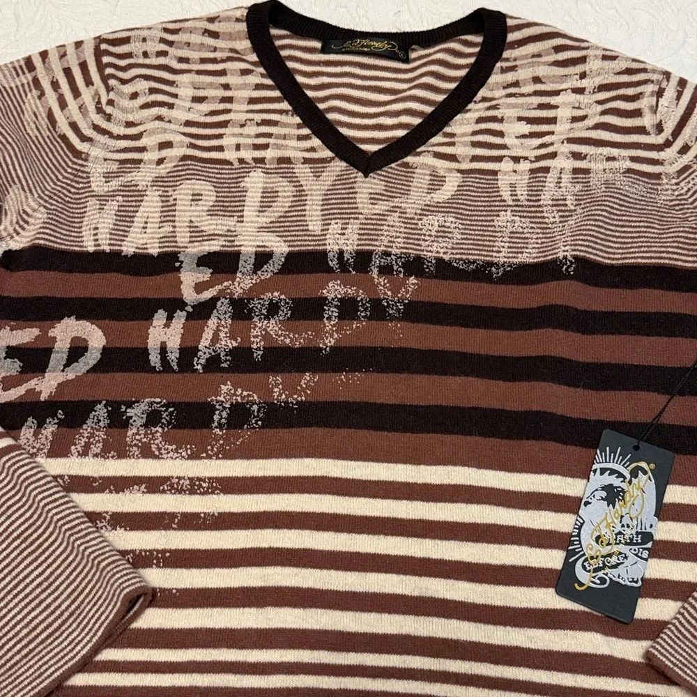 Ed Hardy by Christian Audigier unisex V neck sweater XL